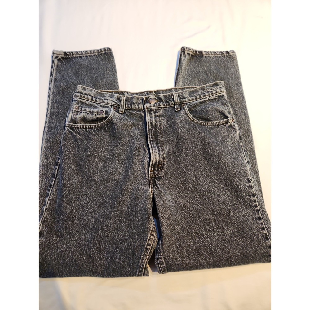 Vintage Late 80's Black Acid Wash Relaxed Fit 550 Levi's 36X33